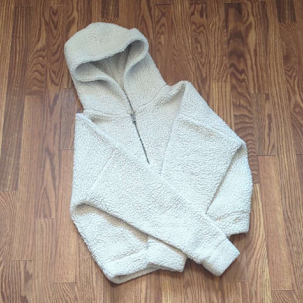 #15 - RIPZONE Cream Cozy Hooded Sweater with Relaxed Fit